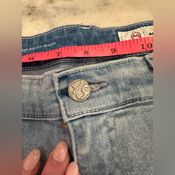 EUC AGED Denim Size 8 Mari Crop High Rise Slim Straight Women's Light Blue Jeans - Picture 12 of 12